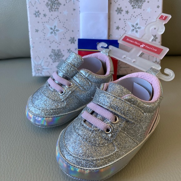 Baby shoes - Silver pink sparkly glitter - size 3 - Picture 6 of 6